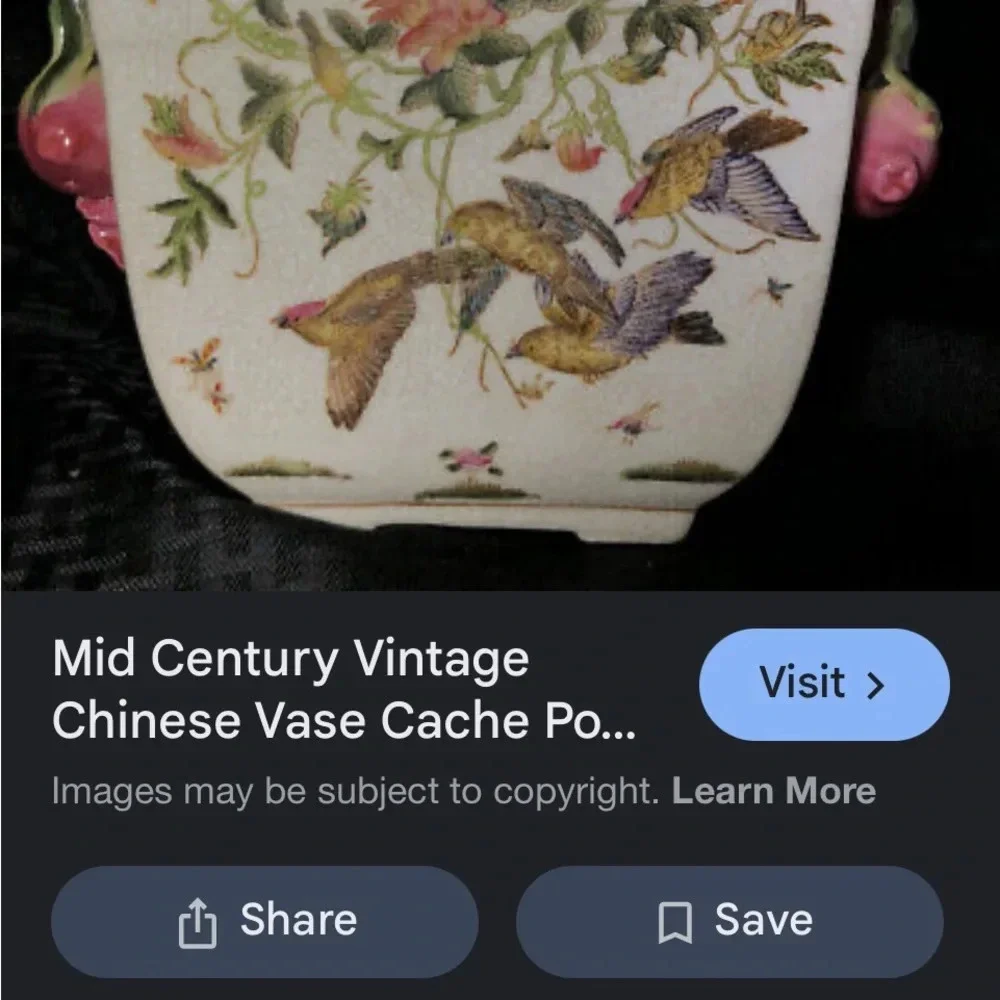 Vintage Chinese Rectangular Vase